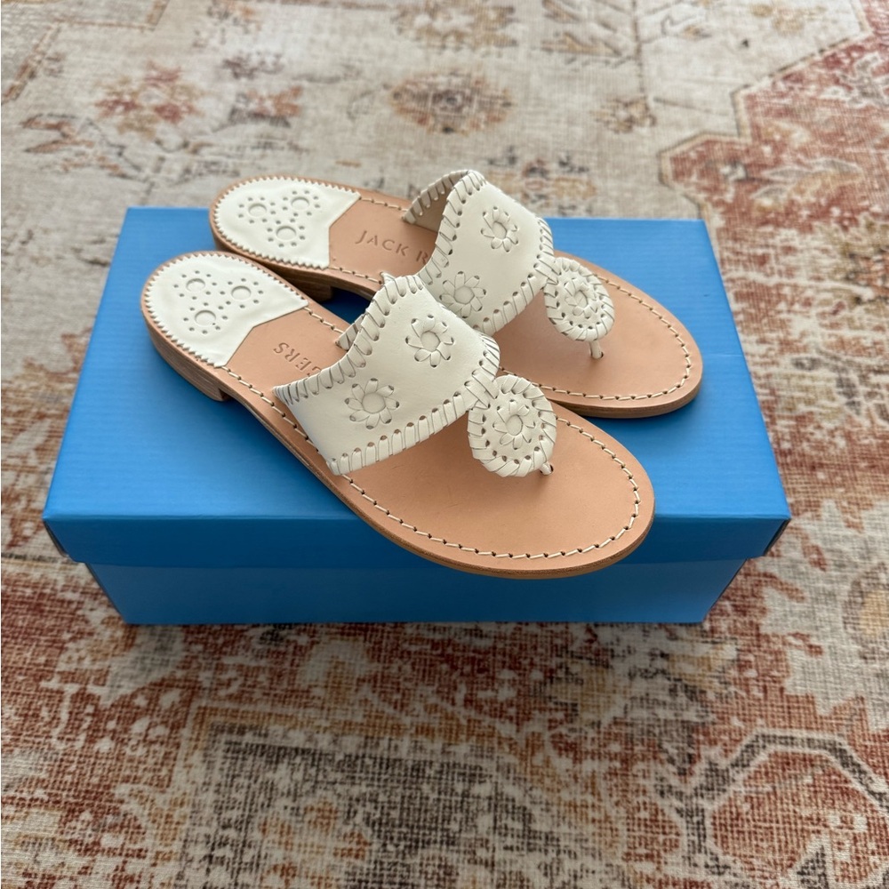 Jack Rogers Cream and Tan Sandals